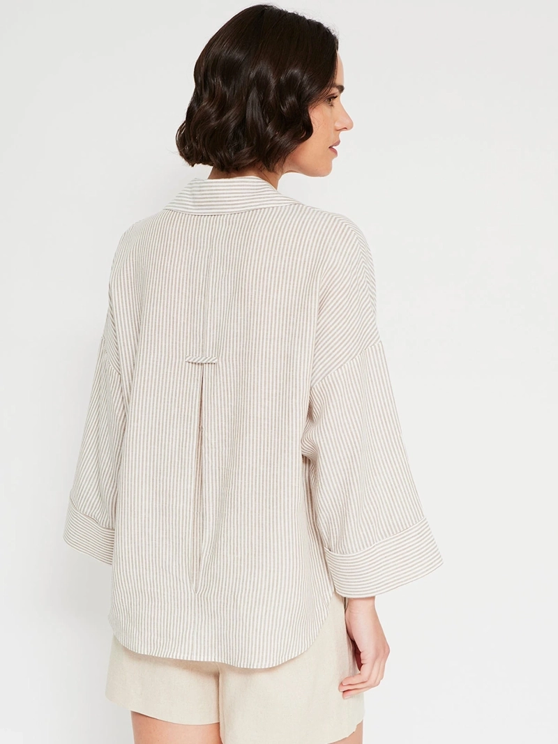 BLUSA MUJER MARQUIS LINO MANGA ANCHA - 2