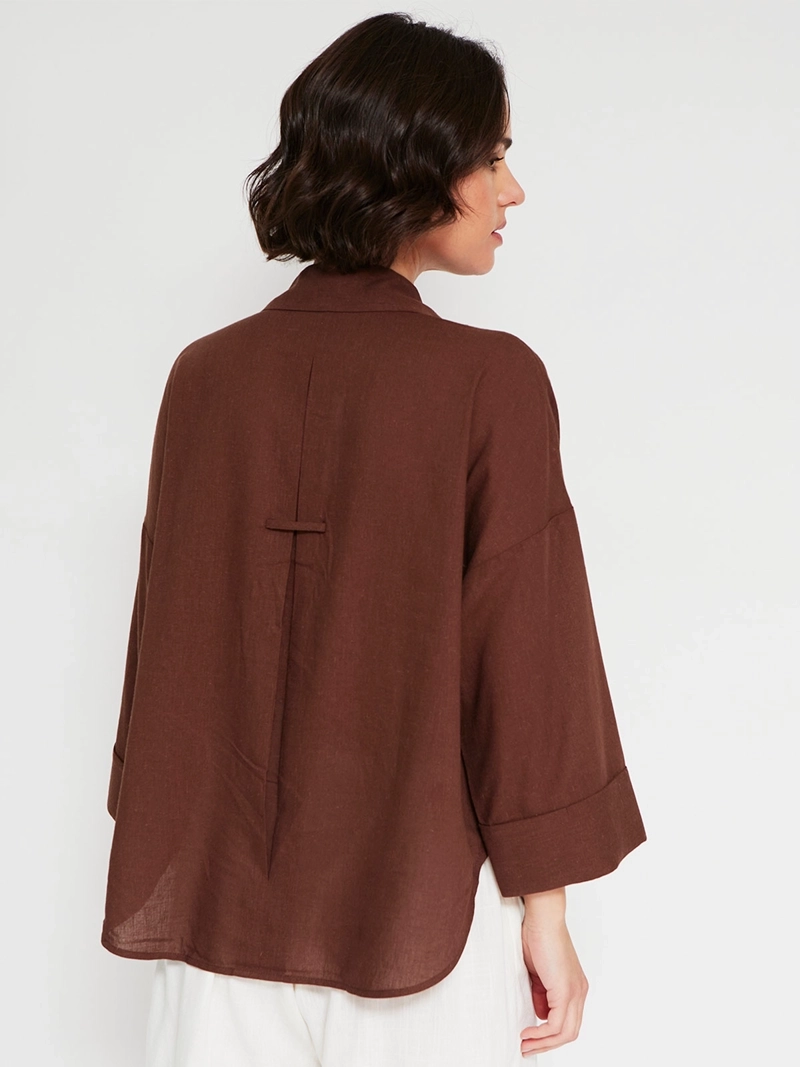 BLUSA MUJER MARQUIS LINO MANGA ANCHA - 2