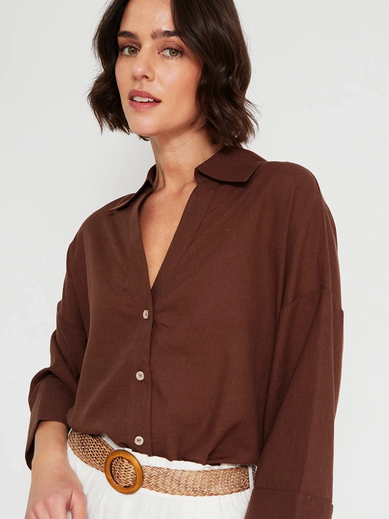 BLUSA MUJER MARQUIS LINO MANGA ANCHA - 3