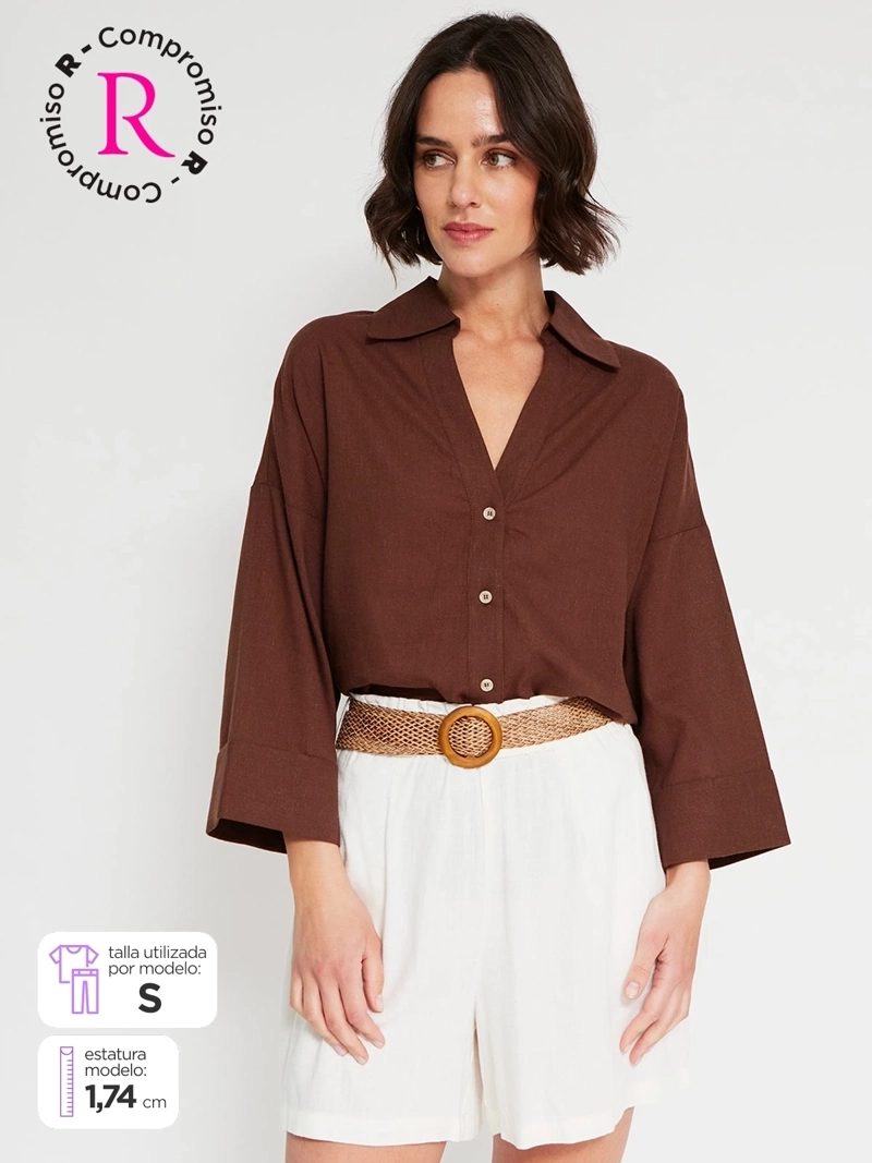 BLUSA MUJER MARQUIS LINO MANGA ANCHA