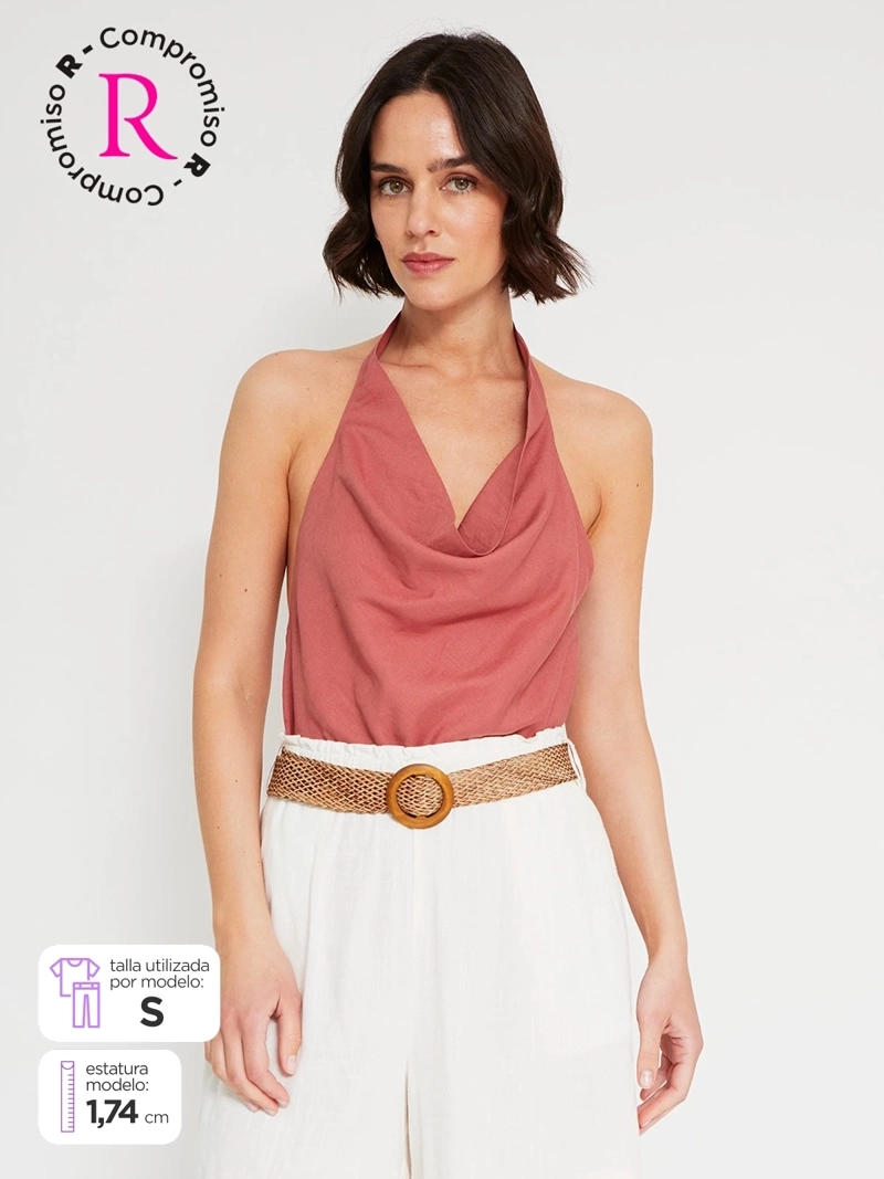 BLUSA MUJER MARQUIS LINO CUELLO HALTER - 1