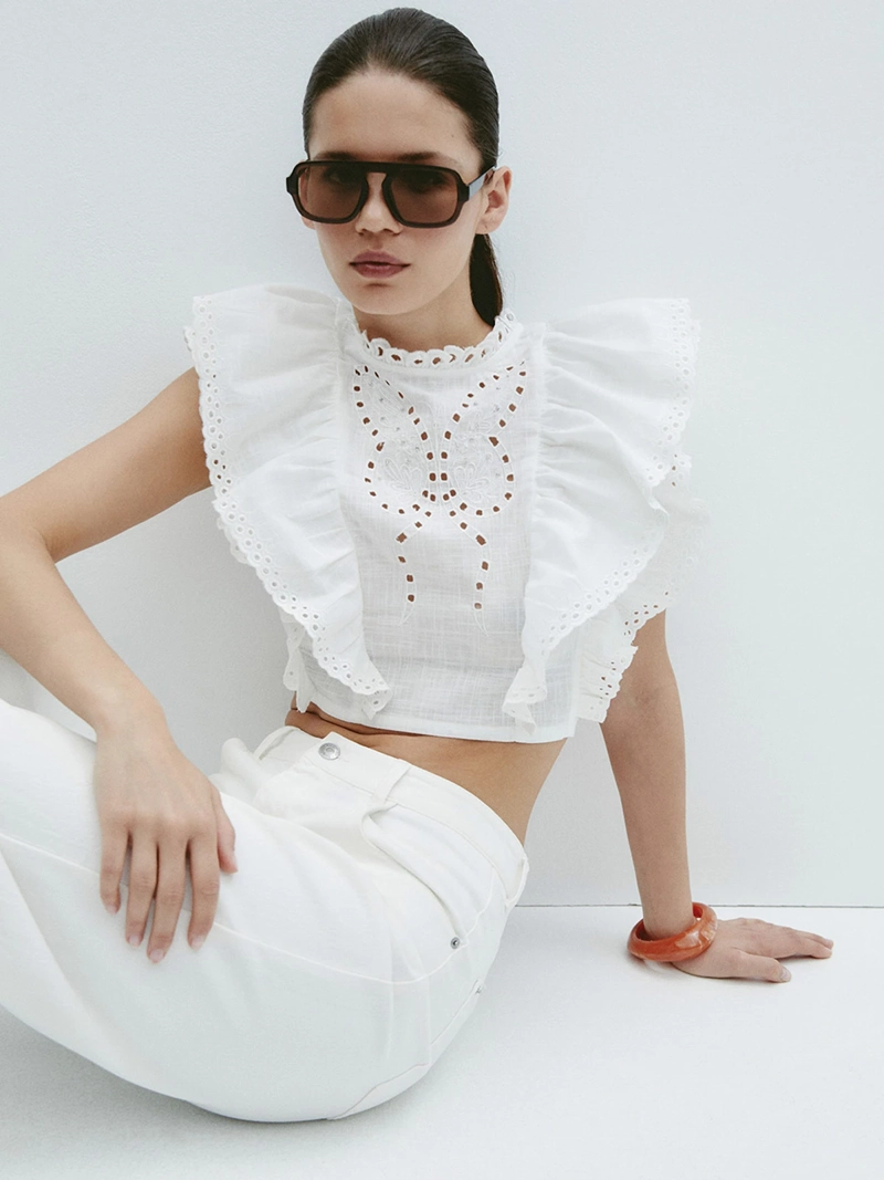 BLUSA MUJER SFERA SIN MANGAS MARIPOSA - 2