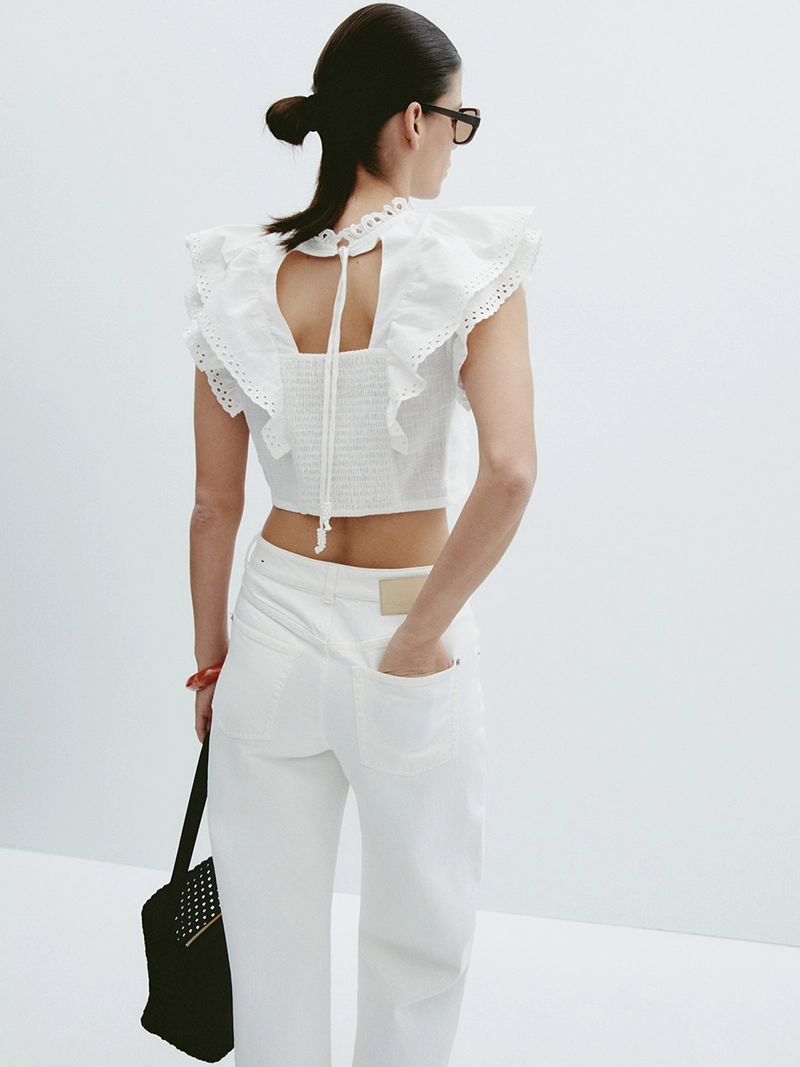 BLUSA MUJER SFERA SIN MANGAS MARIPOSA - 6