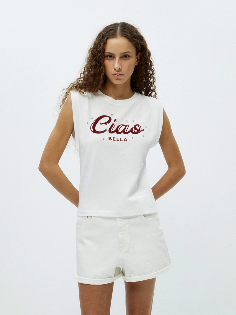 POLERA MUJER SFERA SIN MANGAS HOMBRERA - 1