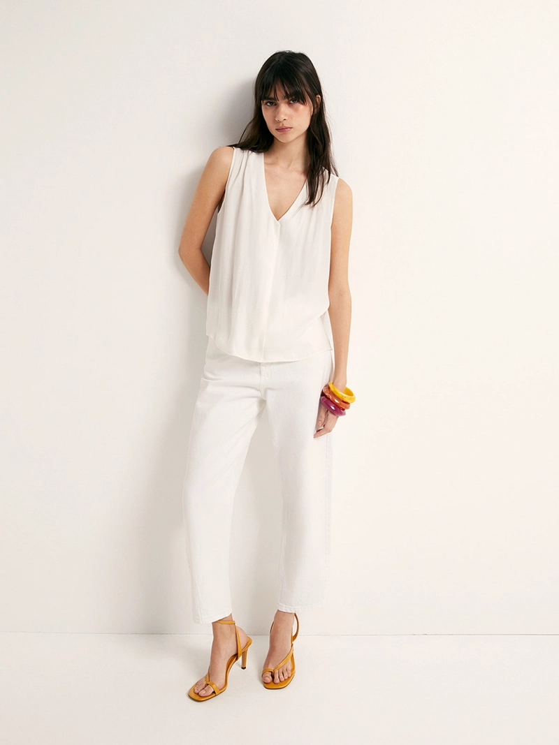 BLUSA MUJER SFERA SIN MANGAS ESCOTE V - 3