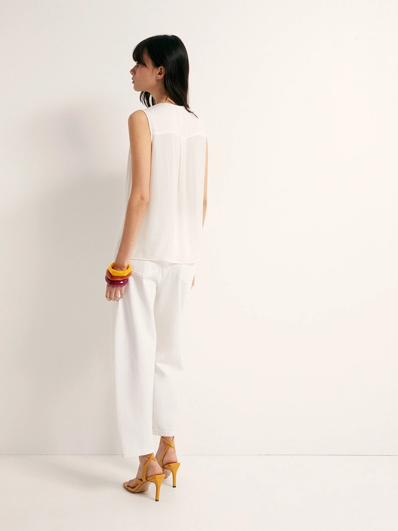 BLUSA MUJER SFERA SIN MANGAS ESCOTE V - 4