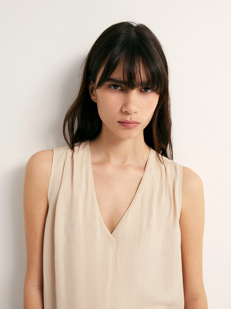 BLUSA MUJER SFERA SIN MANGAS ESCOTE V - 2