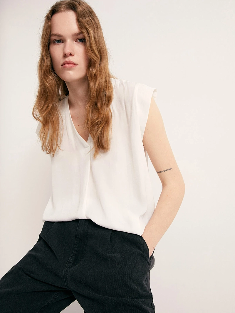 BLUSA MUJER SFERA SIN MANGAS BASICA - 3