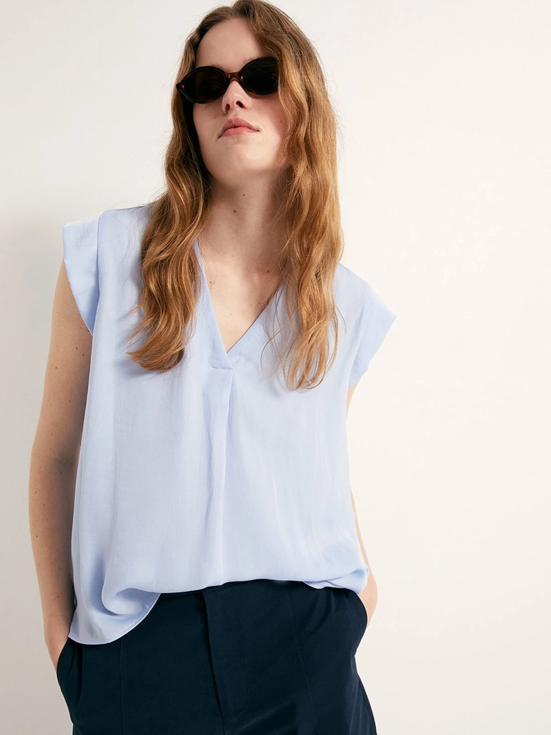 BLUSA MUJER SFERA SIN MANGAS BASICA - 1