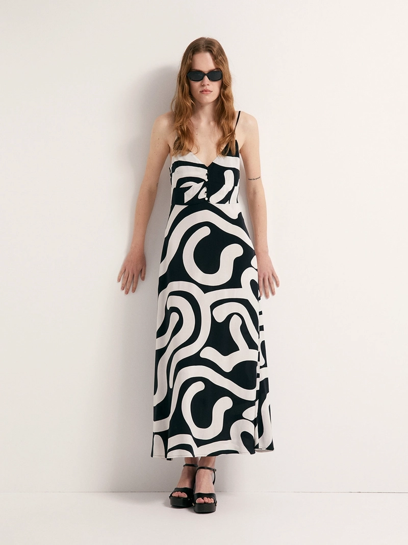 VESTIDO MUJER SFERA ALGODÓN TIRANTES ESTAMPADO - 1