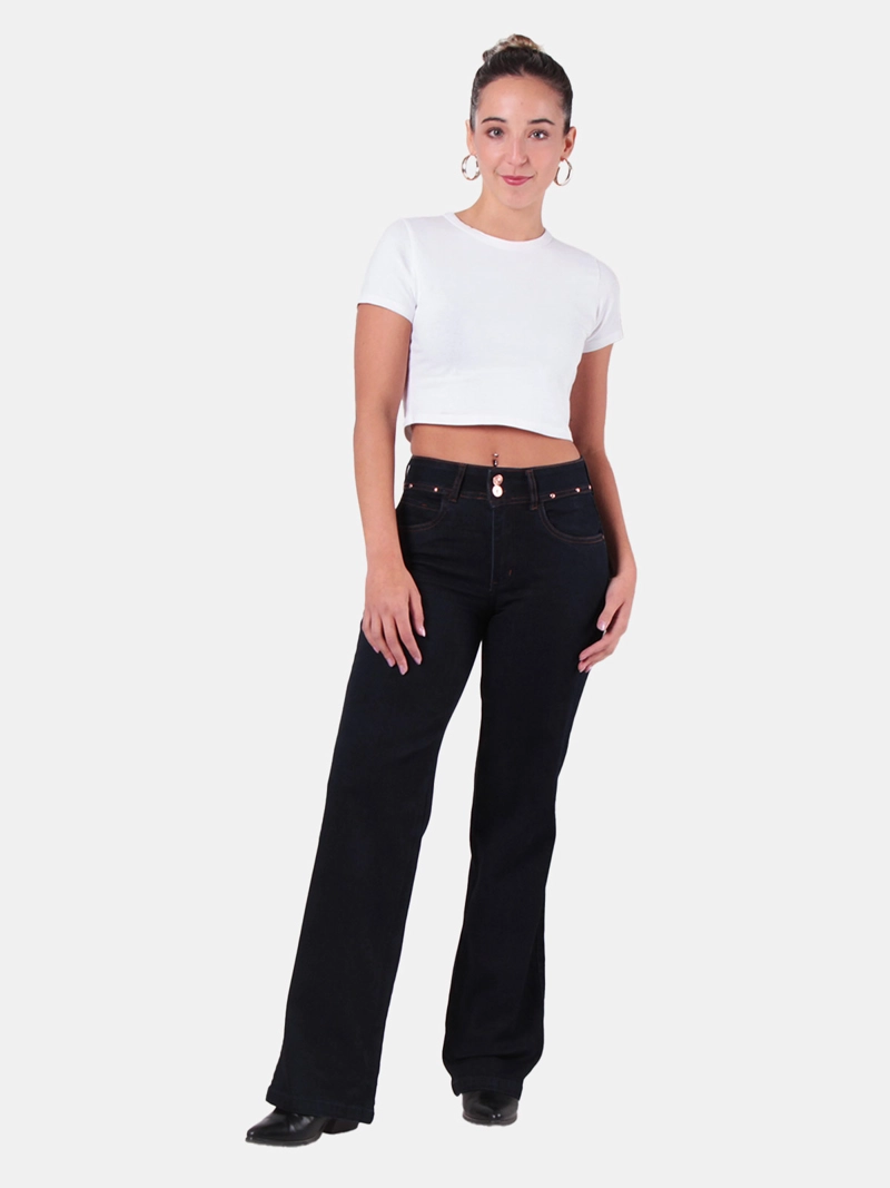 JEANS MUJER WADO'S CLAUDE FLARE TIRO MEDIO PUSH UP - 1