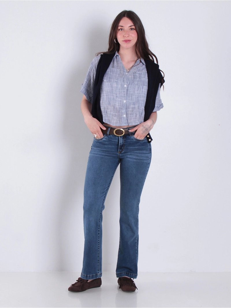 JEANS MUJER WADOS ALGODÓN RECTO TIRO BAJO