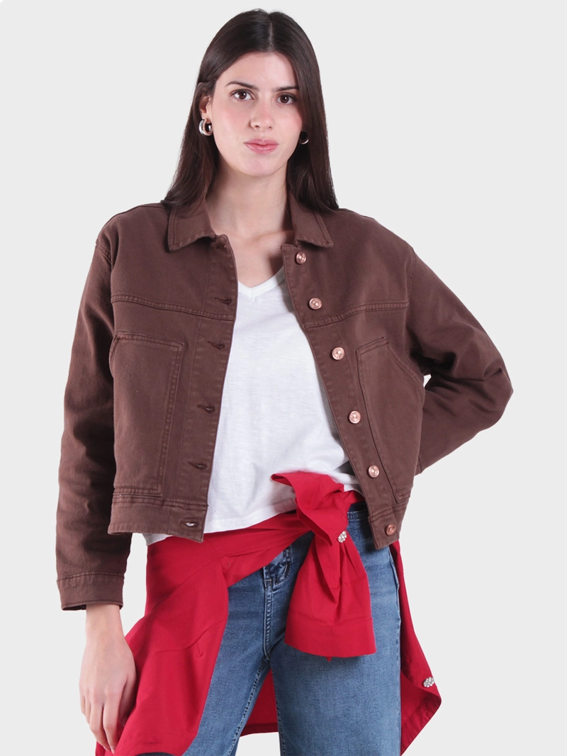 CHAQUETA MUJER WADO'S MANGA LARGA ABOTONADA EN DELANTEROCON BOLSILLO - 1