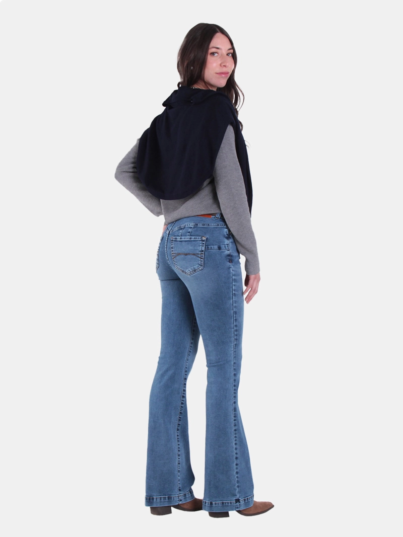 JEANS MUJER WADOS ALGODÓN FLARE TIRO ALTO - 2