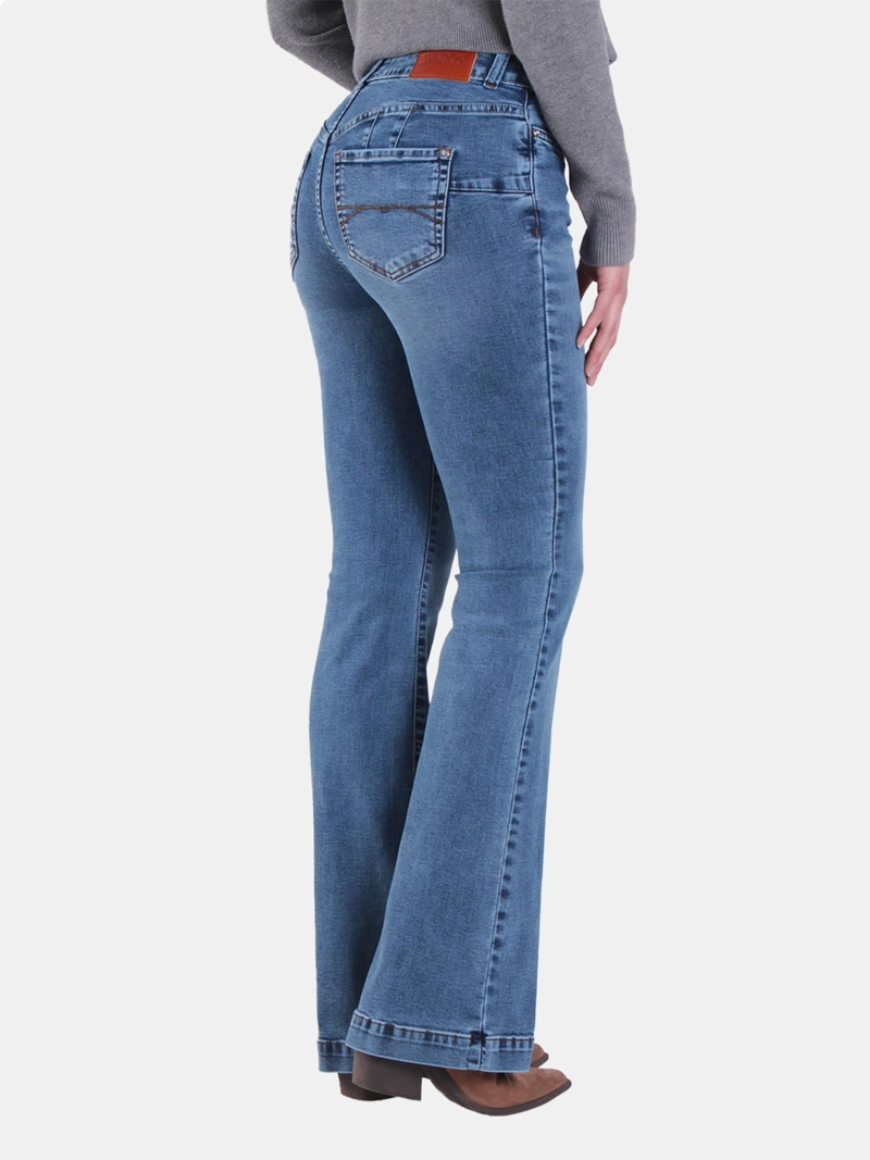 JEANS MUJER WADOS ALGODÓN FLARE TIRO ALTO - 4