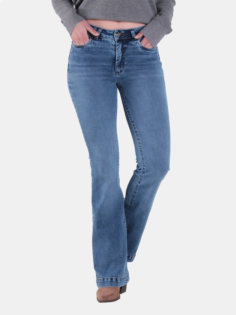 JEANS MUJER WADOS ALGODÓN FLARE TIRO ALTO - 3