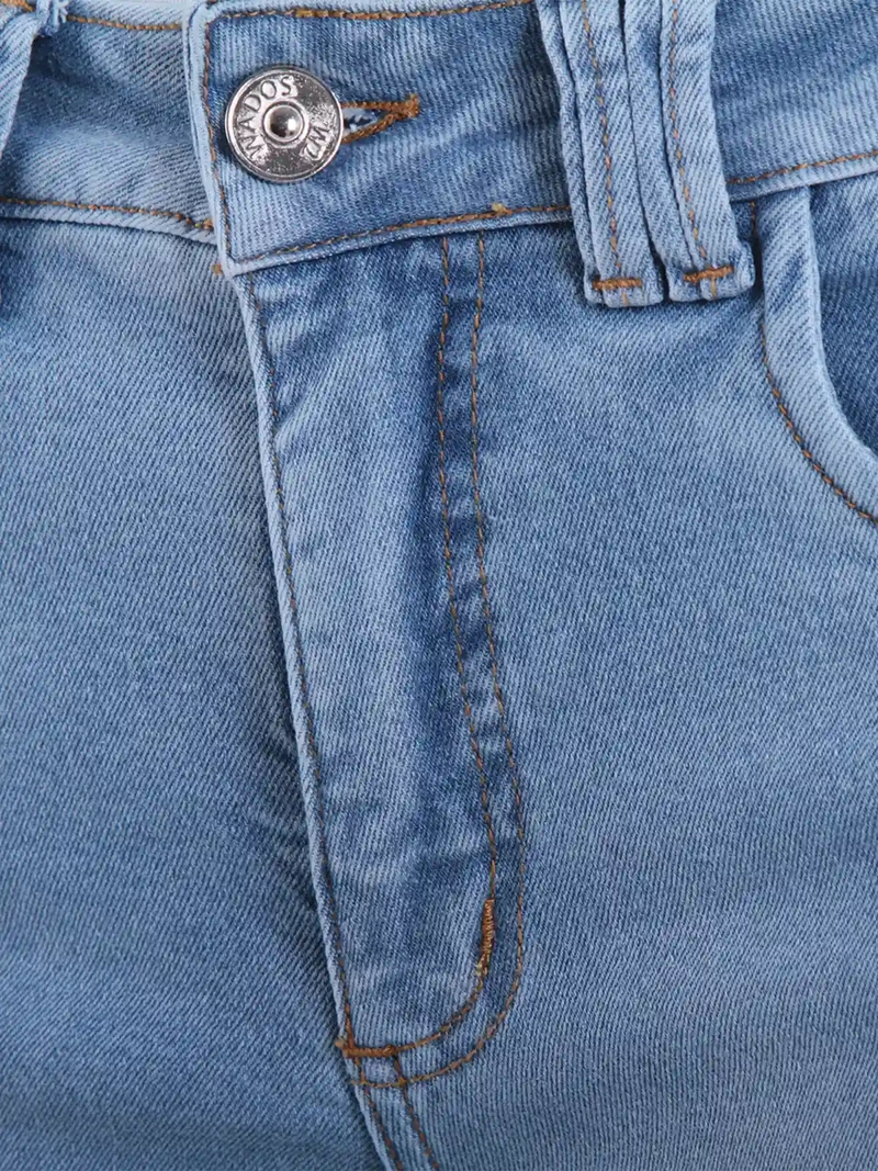 JEANS MUJER WADO'S WIDE TIRO MEDIO PRETINA BÁSICA UN BOTON - 6