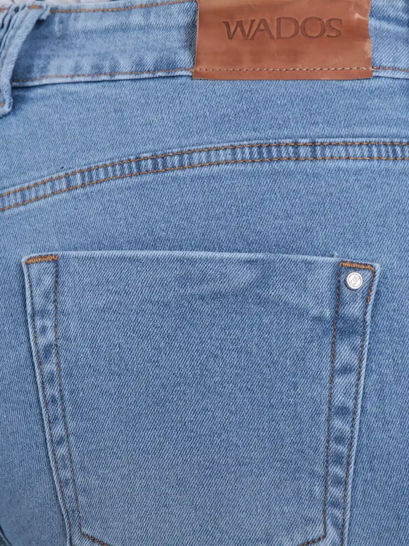 JEANS MUJER WADO'S WIDE TIRO MEDIO PRETINA BÁSICA UN BOTON - 7