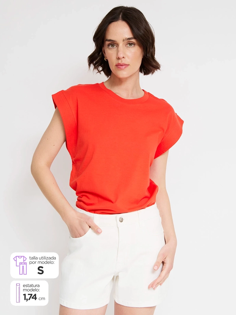 POLERA MUJER SFERA ALGODÓN BÁSICA