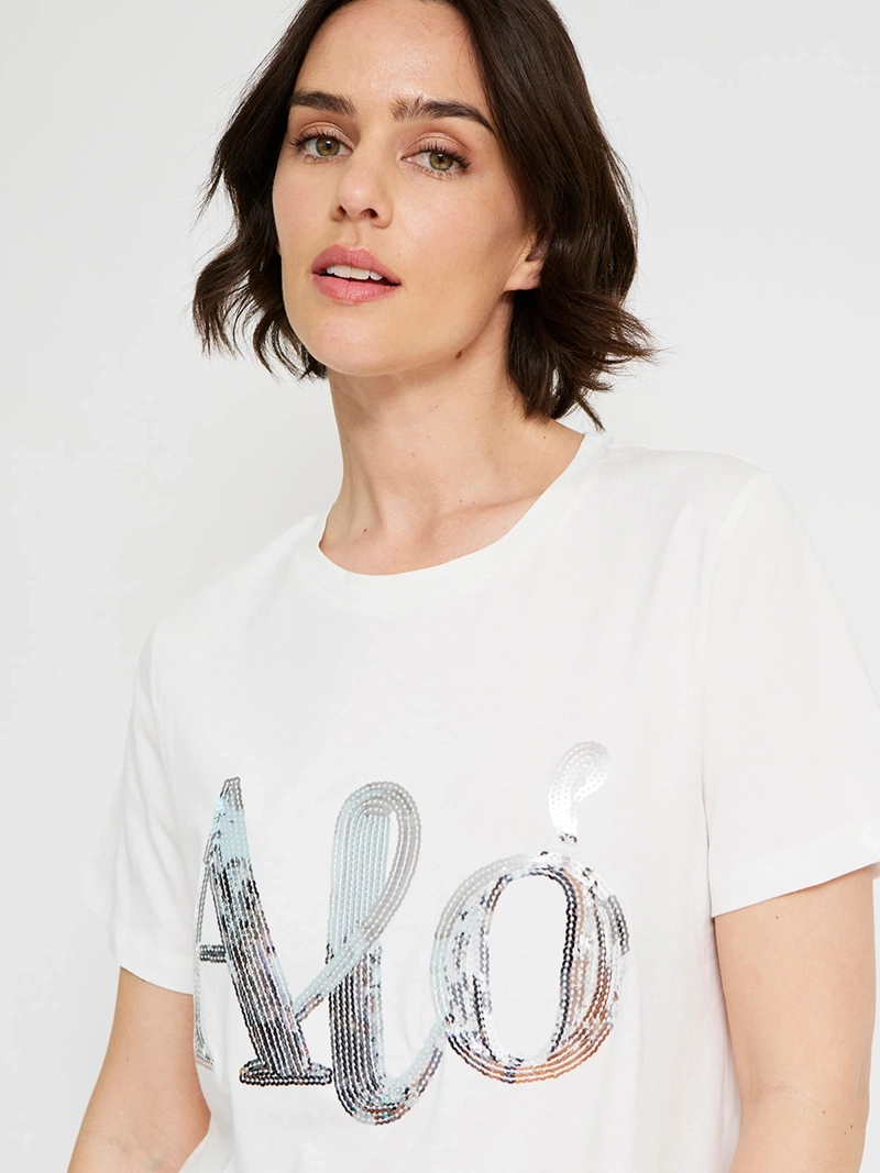POLERA MUJER SFERA ALGODÓN LENTEJUELAS - 3