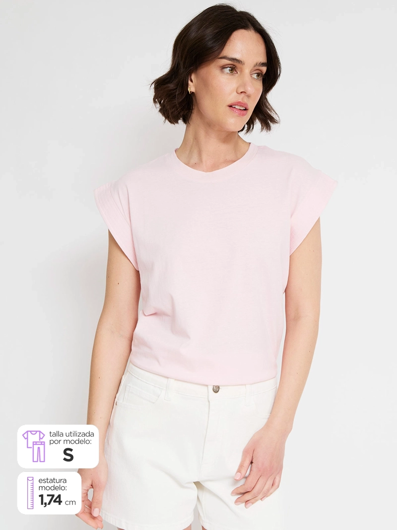 POLERA MUJER SFERA ALGODÓN BÁSICA