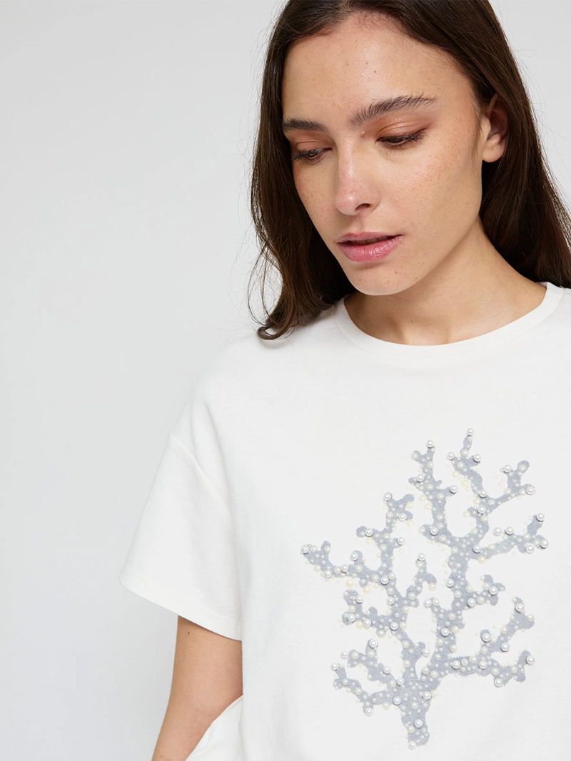 POLERA MUJER SFERA ALGODÓN PERLAS - 3