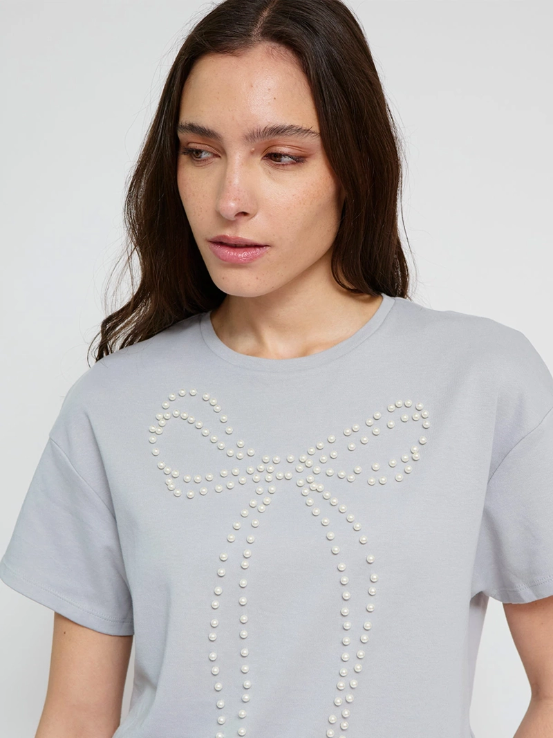 POLERA MUJER SFERA ALGODÓN PERLAS - 3