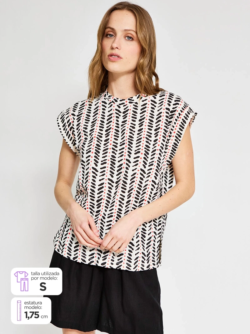 POLERA MUJER SFERA ALGODÓN BÁSICA