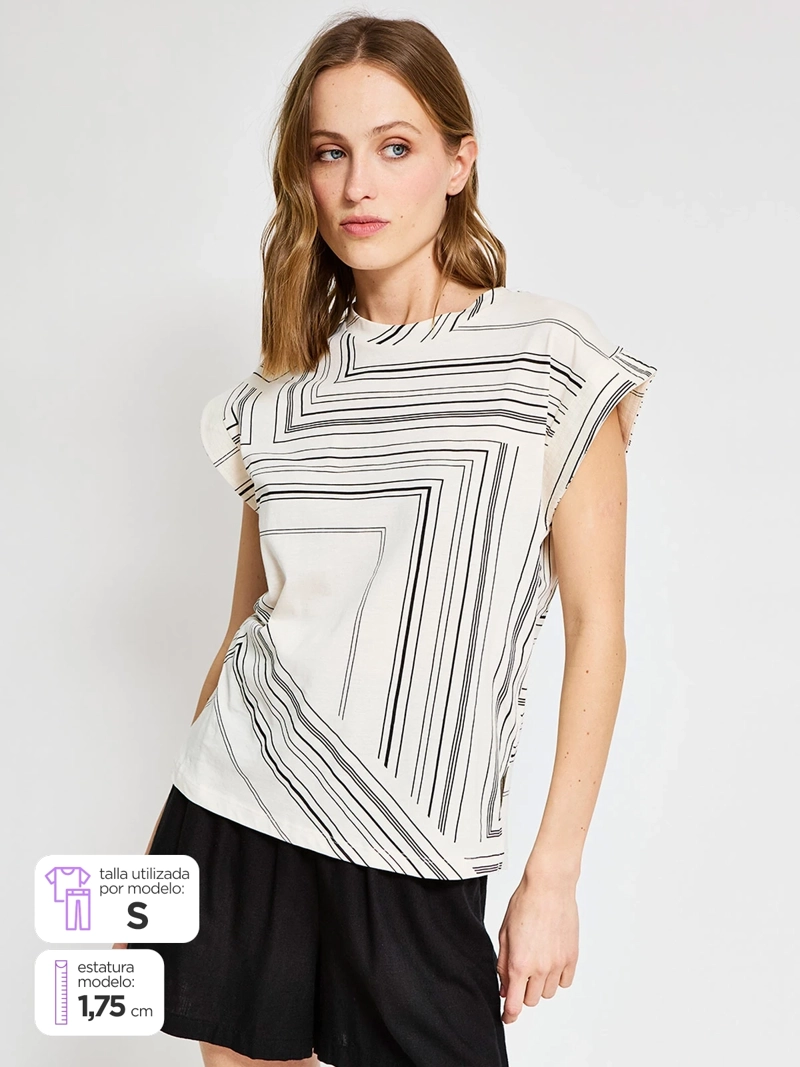 POLERA MUJER SFERA ALGODÓN BÁSICA