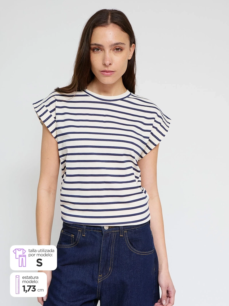 POLERA MUJER SFERA ALGODÓN BÁSICA - 1