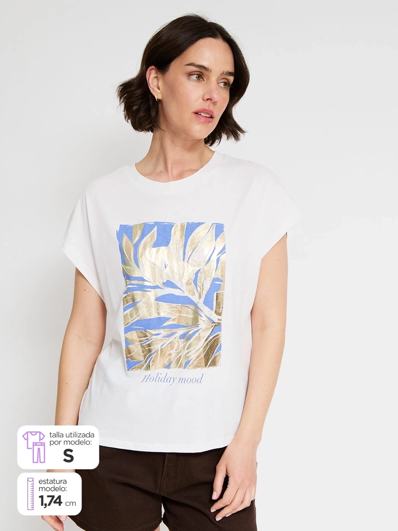 POLERA MUJER SFERA ALGODÓN MANGA CORTA