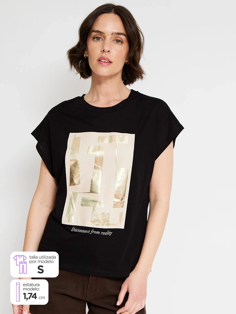 POLERA MUJER SFERA ALGODÓN MANGA CORTA