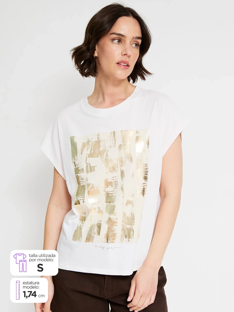 POLERA MUJER SFERA ALGODÓN MANGA CORTA