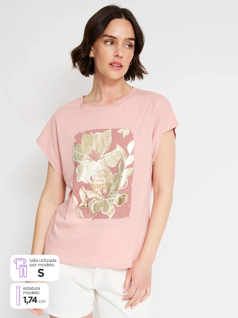 POLERA MUJER SFERA ALGODÓN MANGA CORTA