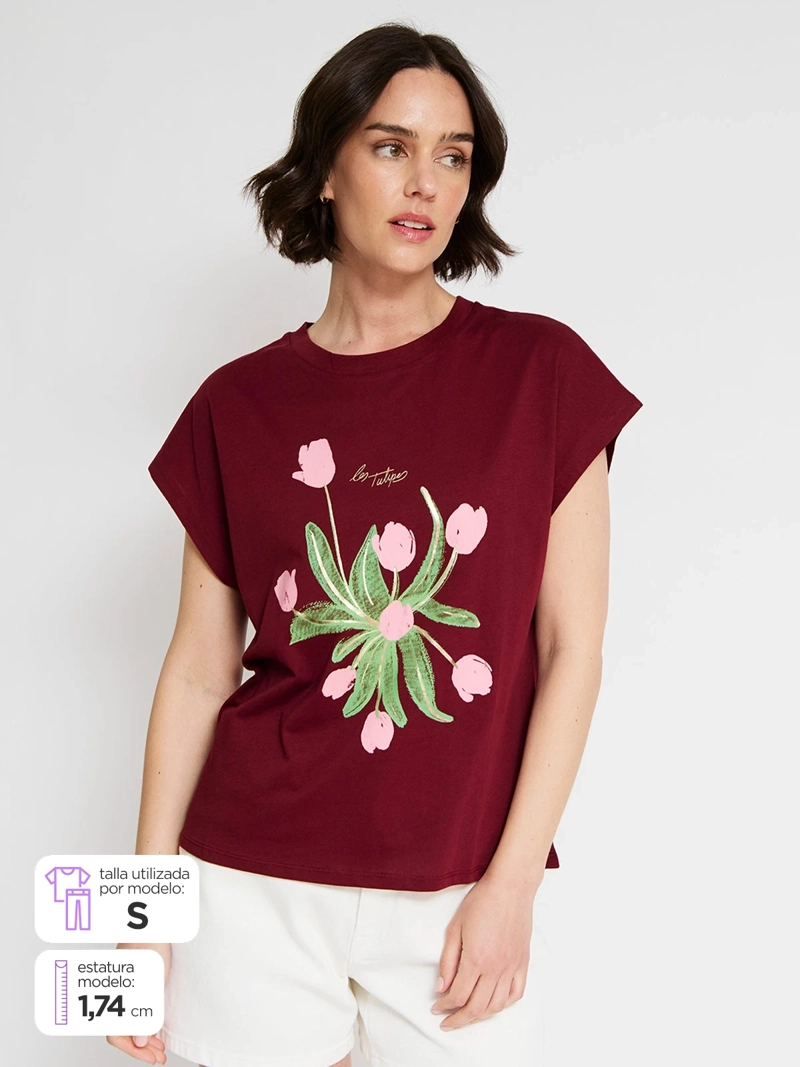 POLERA MUJER SFERA ALGODÓN MANGA CORTA