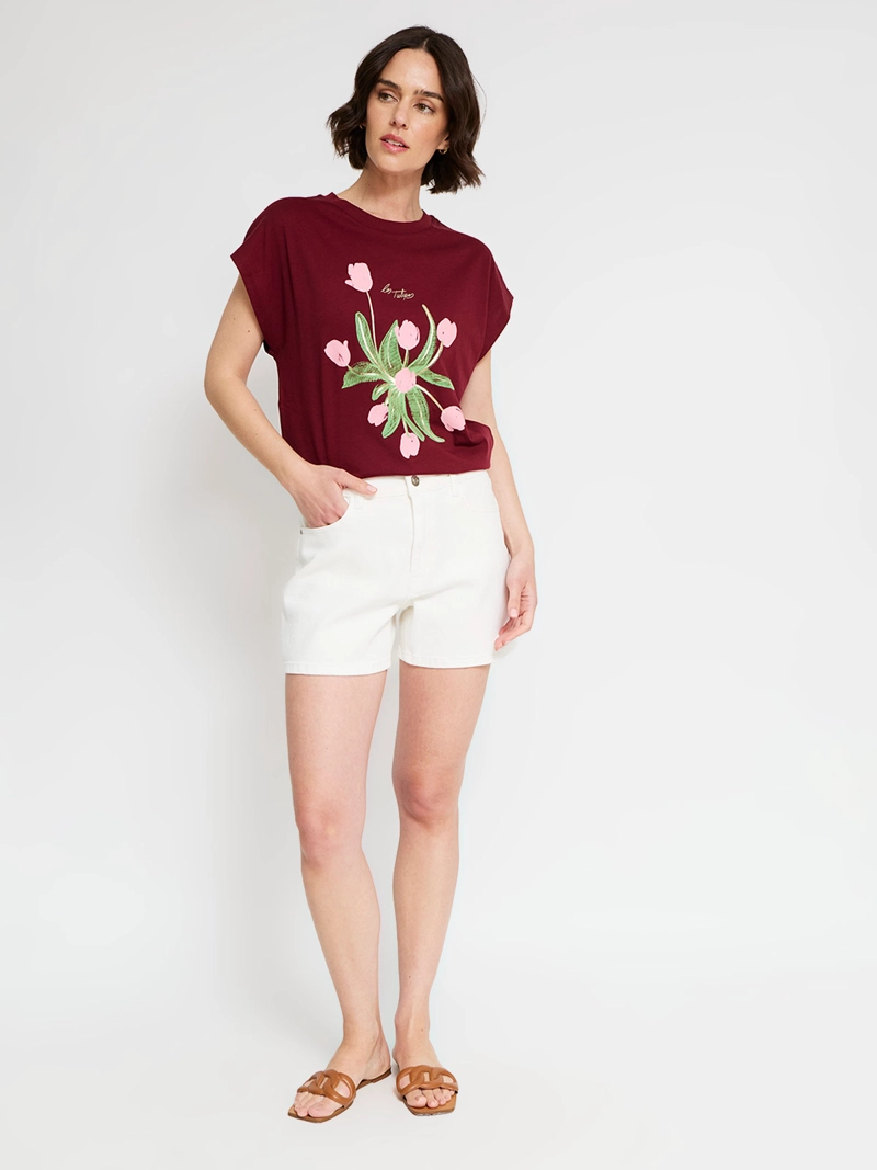POLERA MUJER SFERA ALGODÓN MANGA CORTA - 4