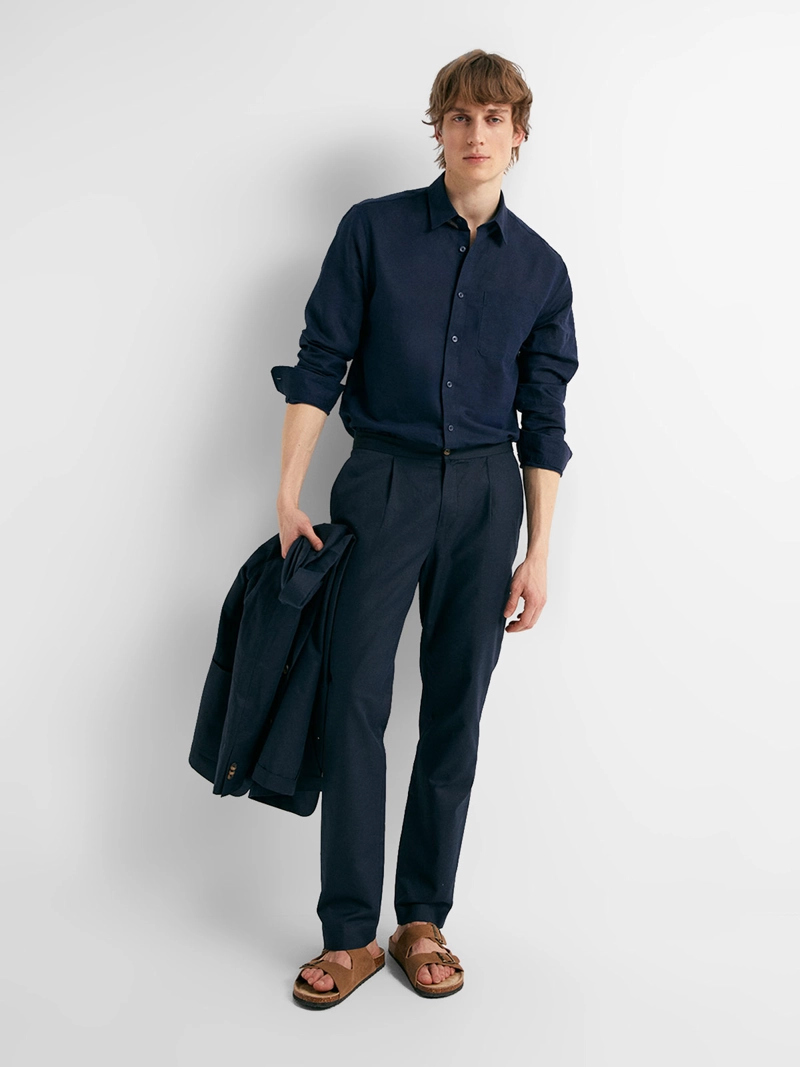 PANTALÓN HOMBRE SFERA LINO DE VESTIR BOLSILLOS DELANTEROS - 1