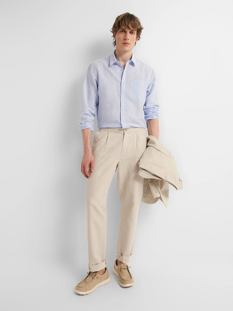 PANTALÓN HOMBRE SFERA LINO DE VESTIR BOLSILLOS DELANTEROS - 1