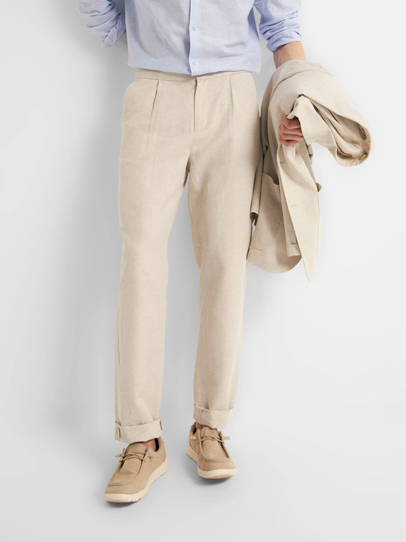 PANTALÓN HOMBRE SFERA LINO DE VESTIR BOLSILLOS DELANTEROS - 3
