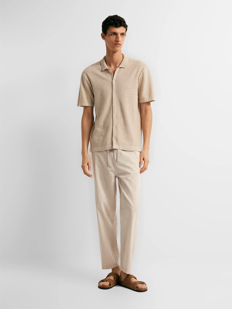 PANTALÓN HOMBRE SFERA LINO CINTURA ELÁSTICA - 1