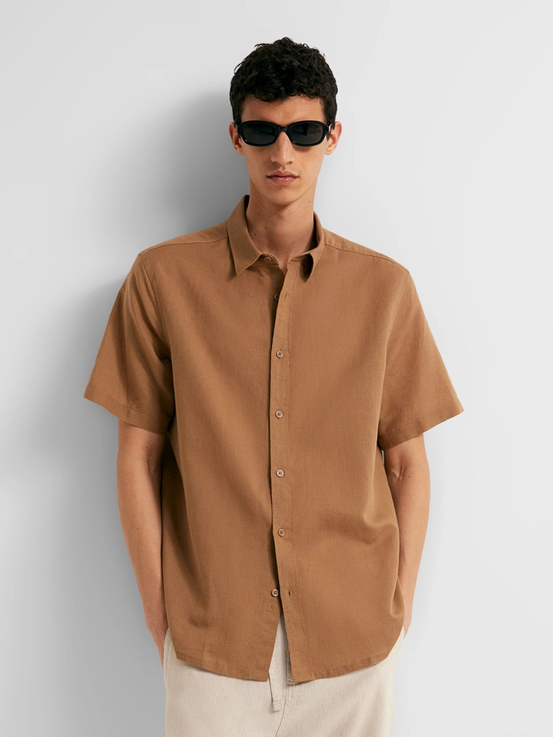 CAMISA HOMBRE SFERA LINO MANGA CORTA - 1