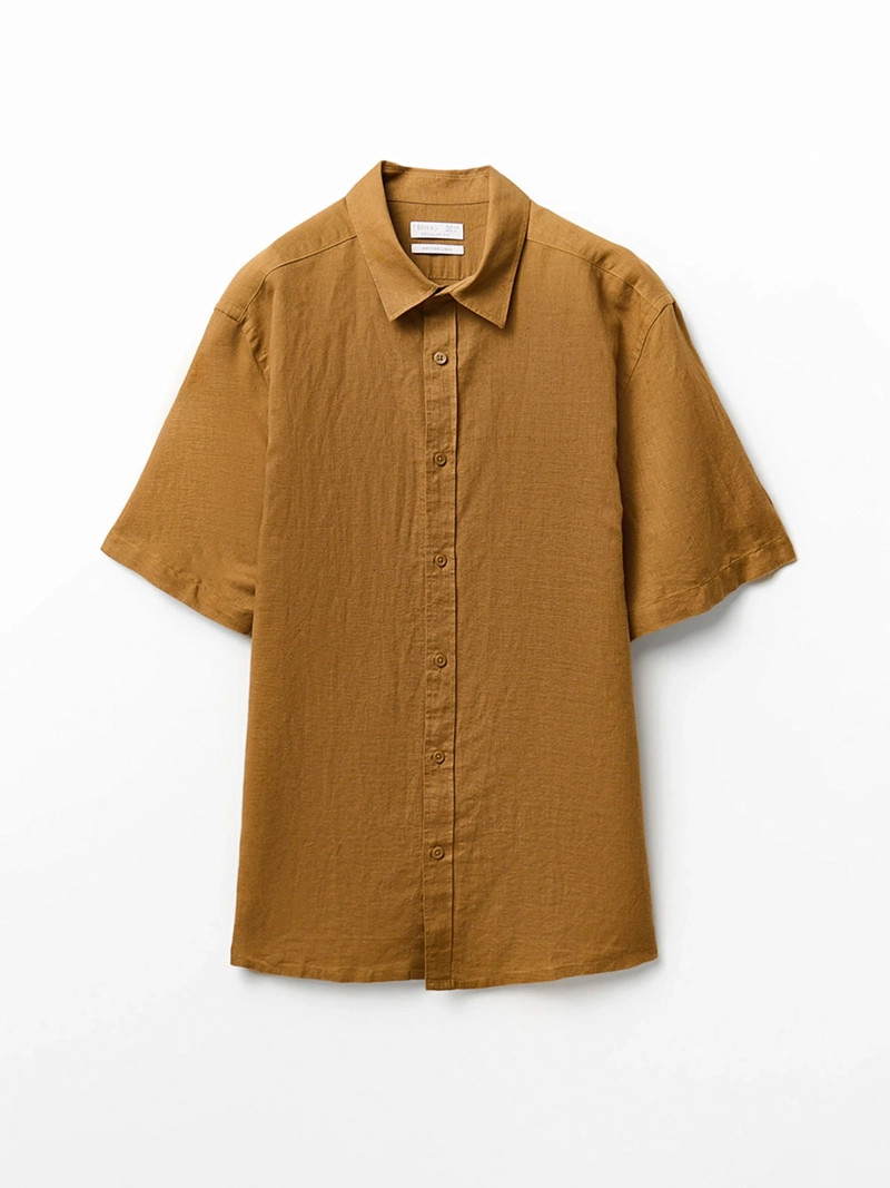 CAMISA HOMBRE SFERA LINO MANGA CORTA - 5