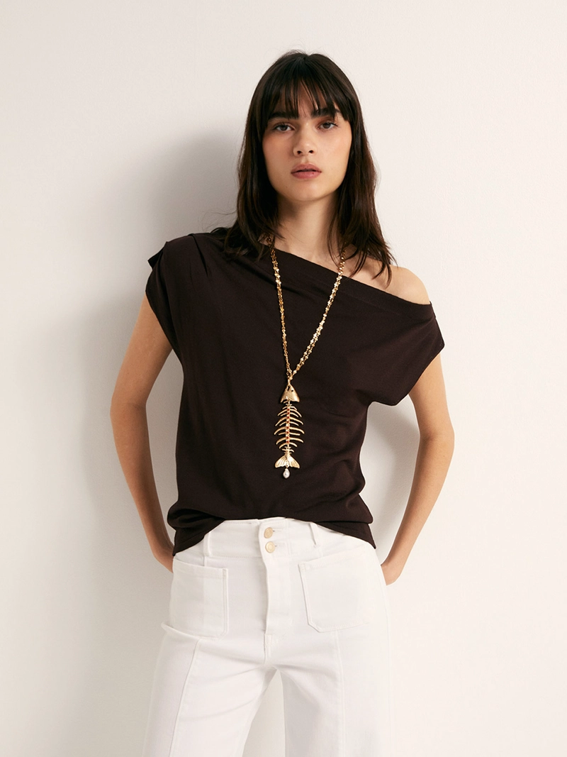 POLERA MUJER SFERA MANGA CORTA ASIMETRICA - 1