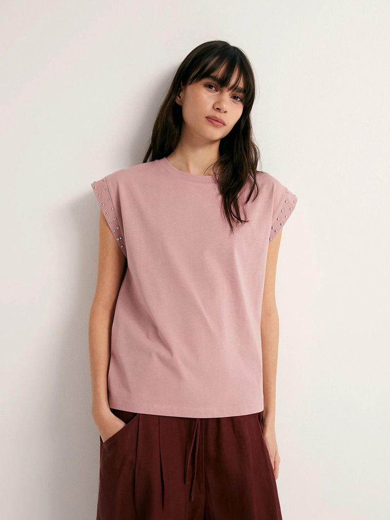 POLERA MUJER SFERA SIN MANGAS TACHAS - 1
