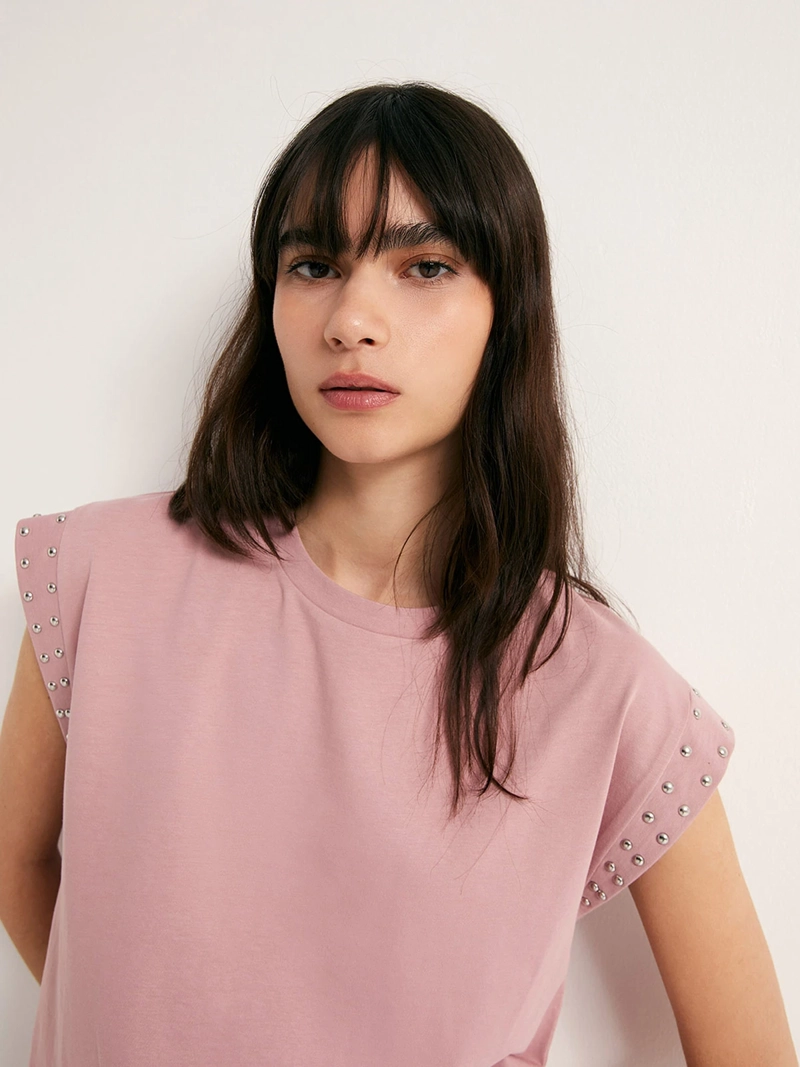 POLERA MUJER SFERA SIN MANGAS TACHAS - 3