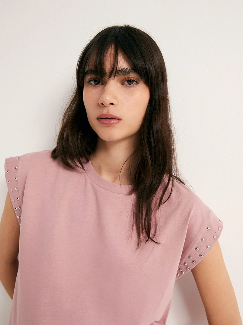 POLERA MUJER SFERA SIN MANGAS TACHAS - 3
