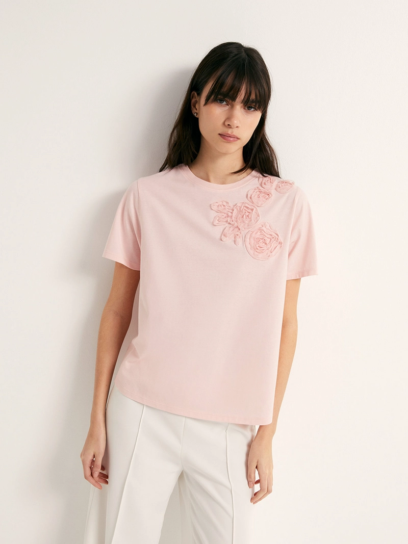 POLERA MUJER SFERA MANGA CORTA APLICACIÓN - 1