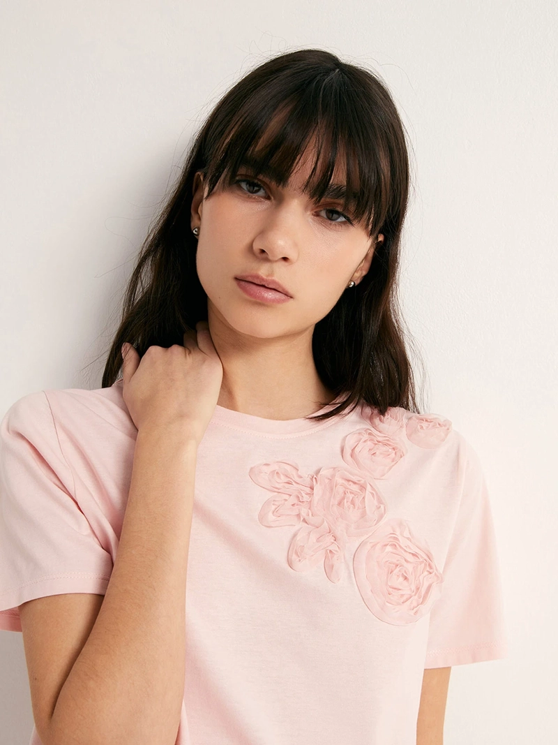 POLERA MUJER SFERA MANGA CORTA APLICACIÓN - 3