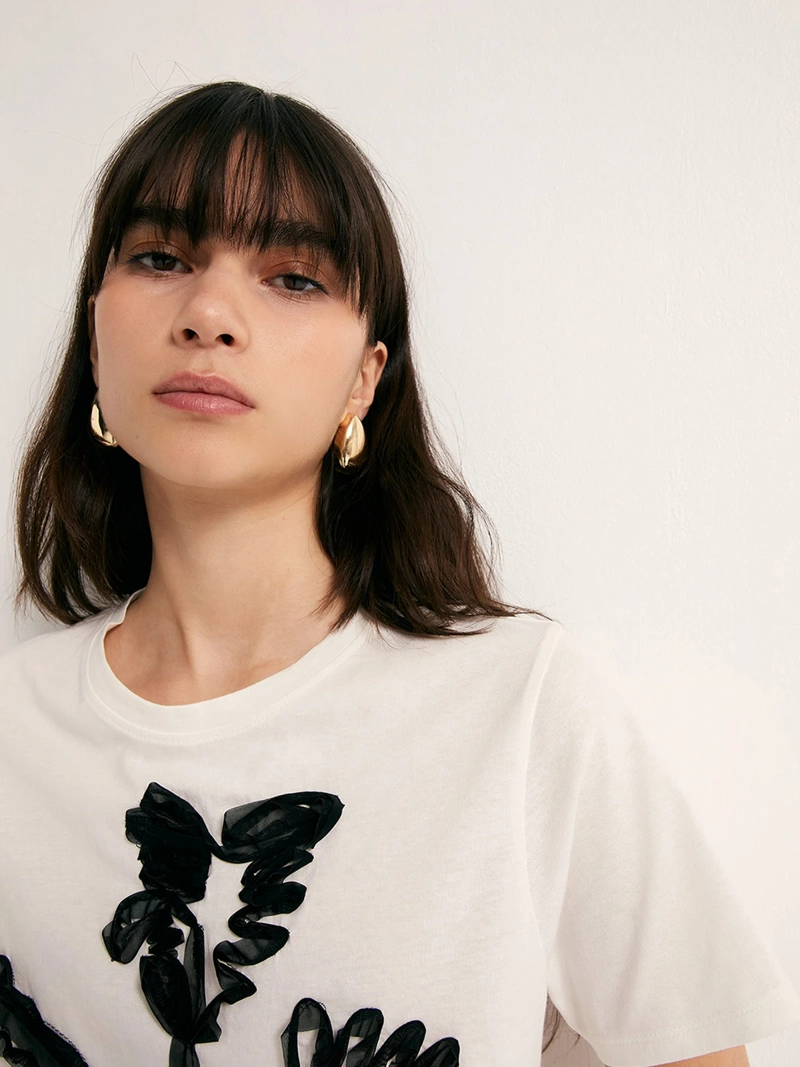 POLERA MUJER SFERA MANGA CORTA APLICACIÓN - 3