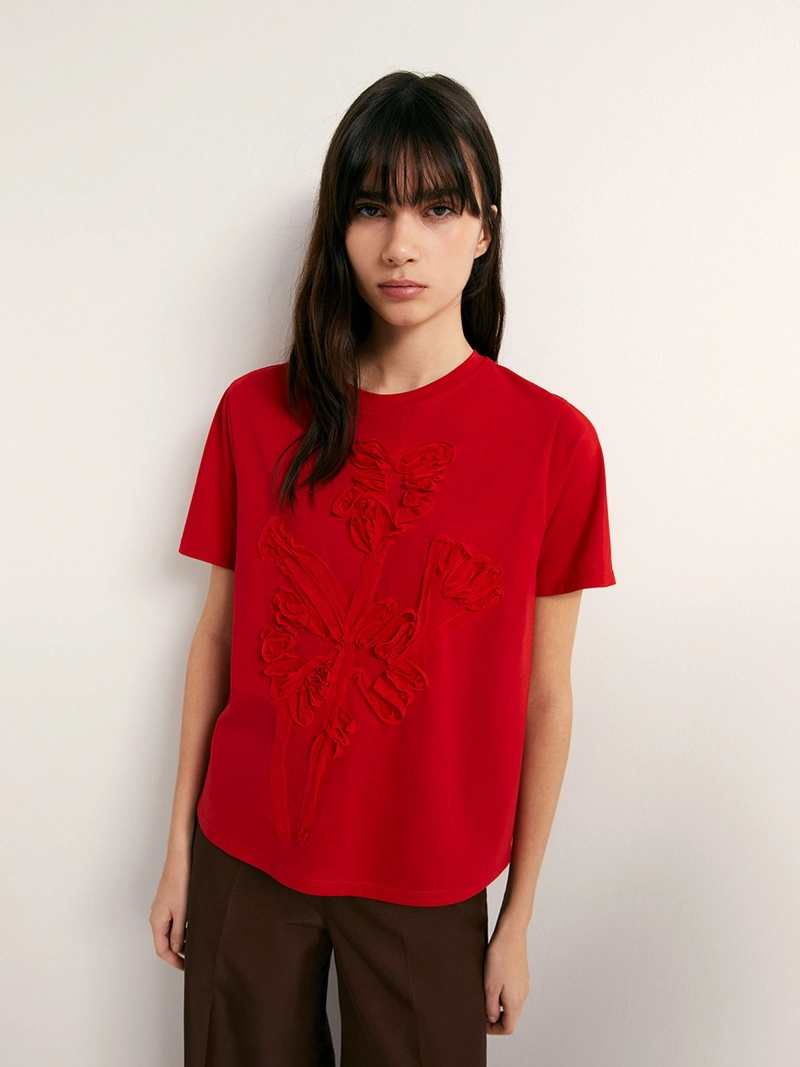 POLERA MUJER SFERA MANGA CORTA APLICACIÓN - 1